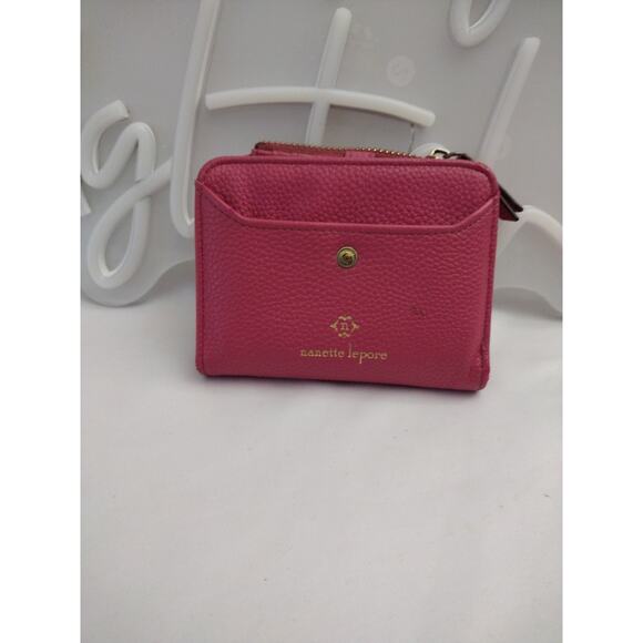Nanette Lepore Liza Bifold Wallet/Organizer Hot Pink 5X4 in - Picture 2 of 6